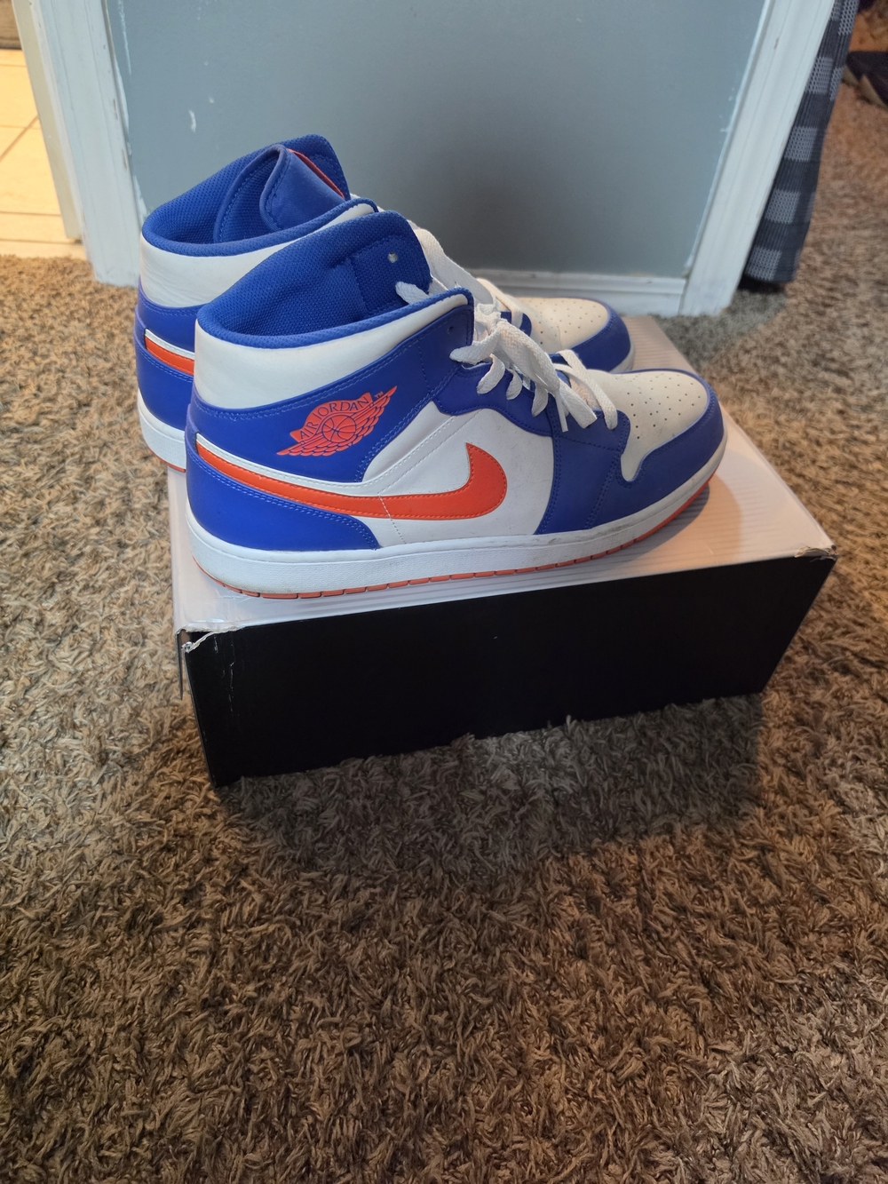 Jordan High-Top Sneakers - White/Blue/Orange
